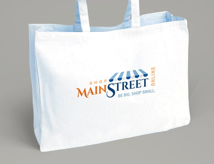 Shop Main Street shopping website logo on shopping bag