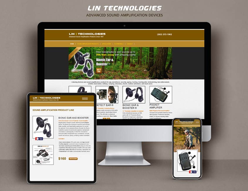 Website design for Lin Technologies