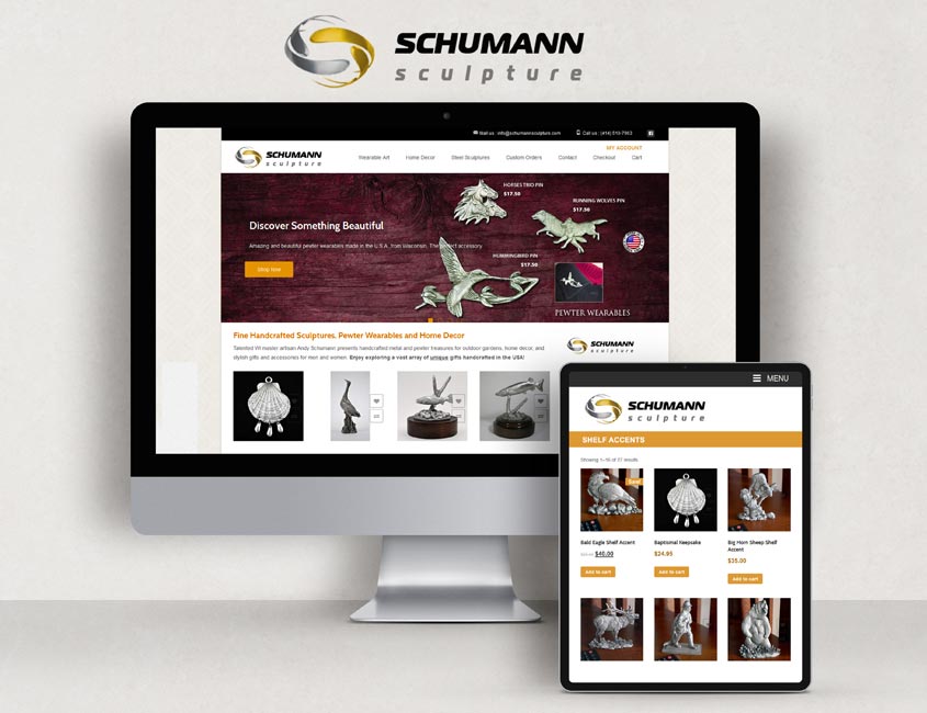 Schumann Sculpture website design and logo